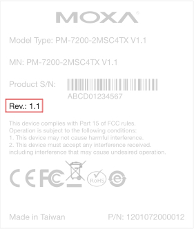 Where to find hardware revision on silver label