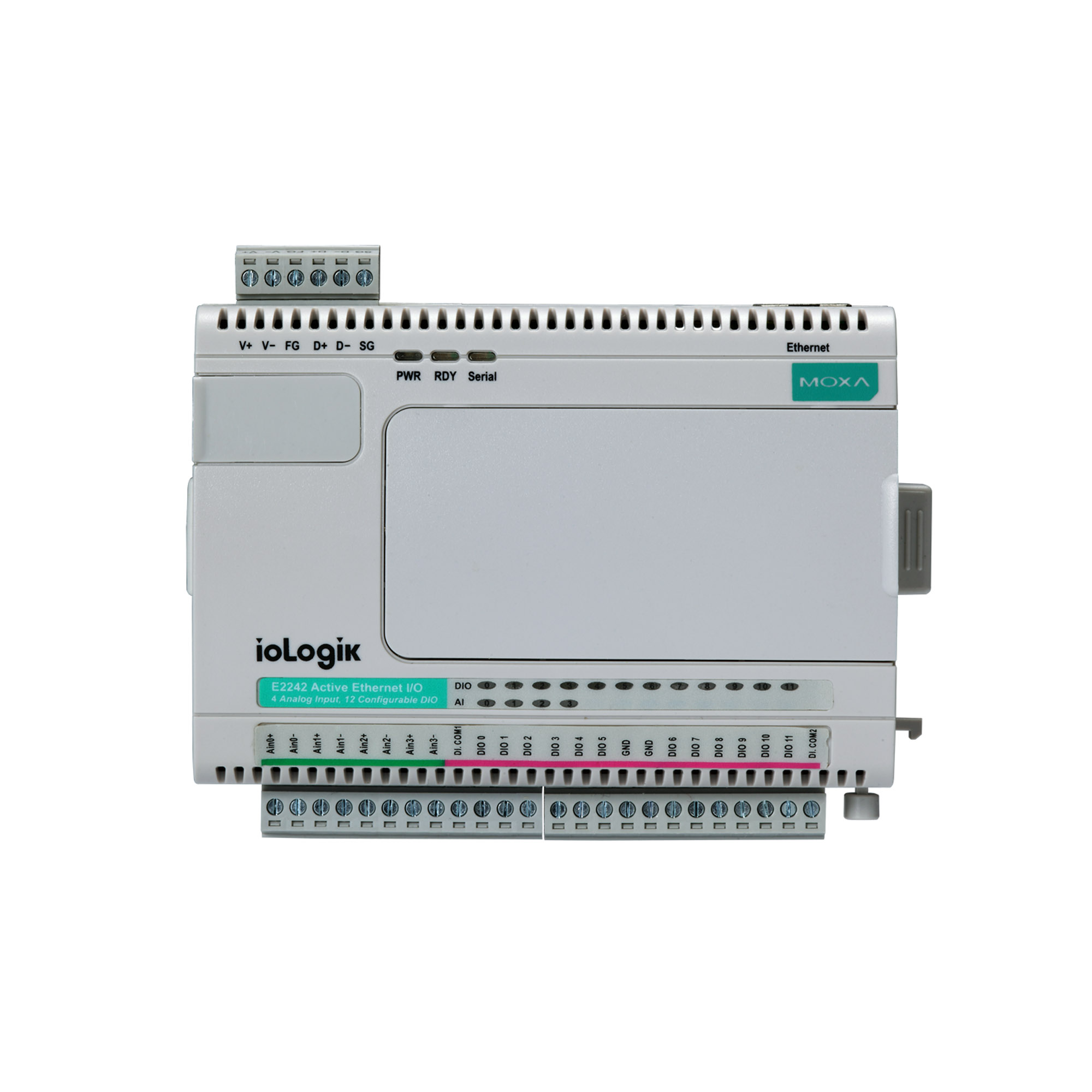 MOXA ioLogik E2240 Active Ethernet Analog I/O Series Universal Controller 